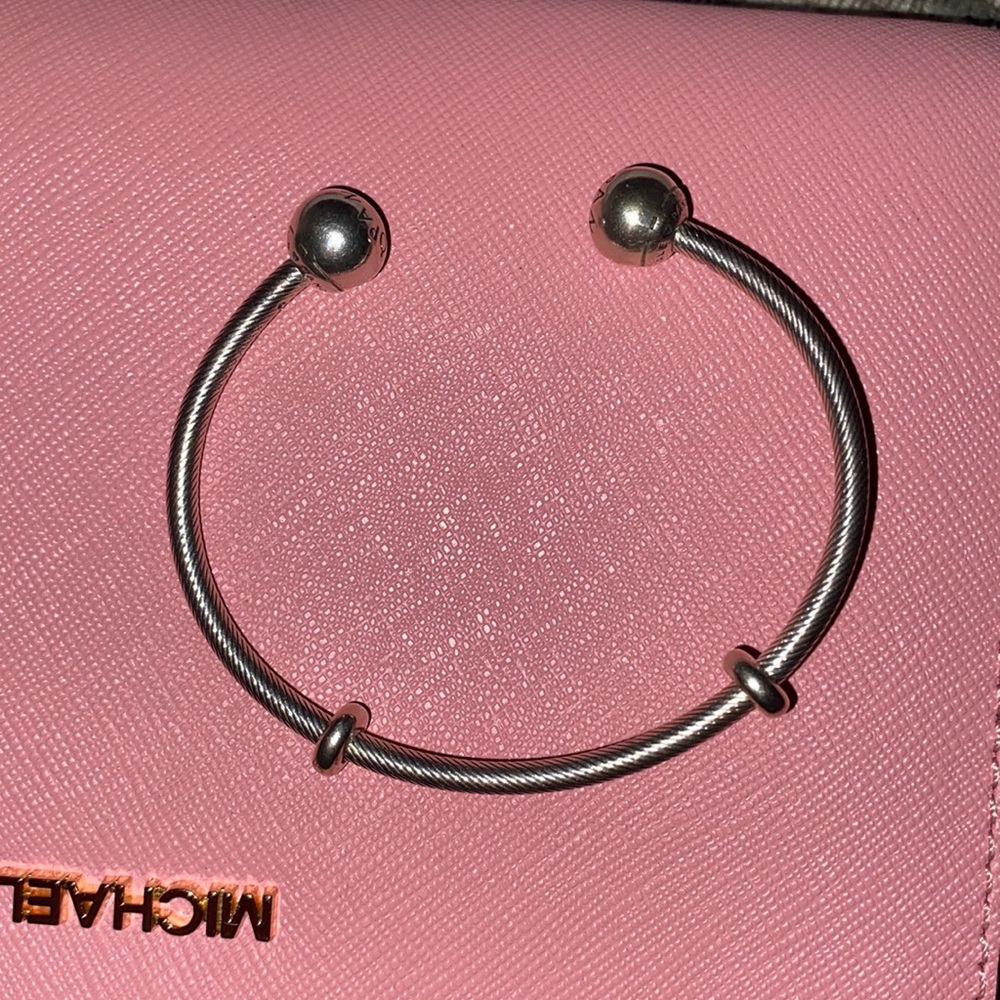 Pandora Silver open bangle Size 2